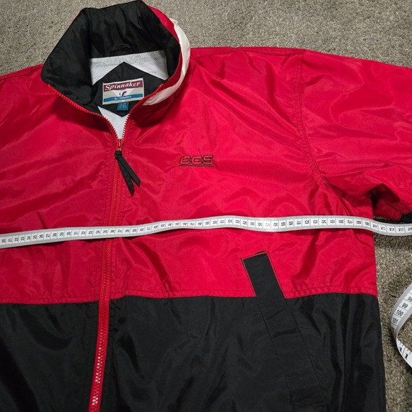 Vintage Spinnaker by Trimark CCS Windbreaker Jacket Red Black White Mens Large‎ - Picture 6 of 9